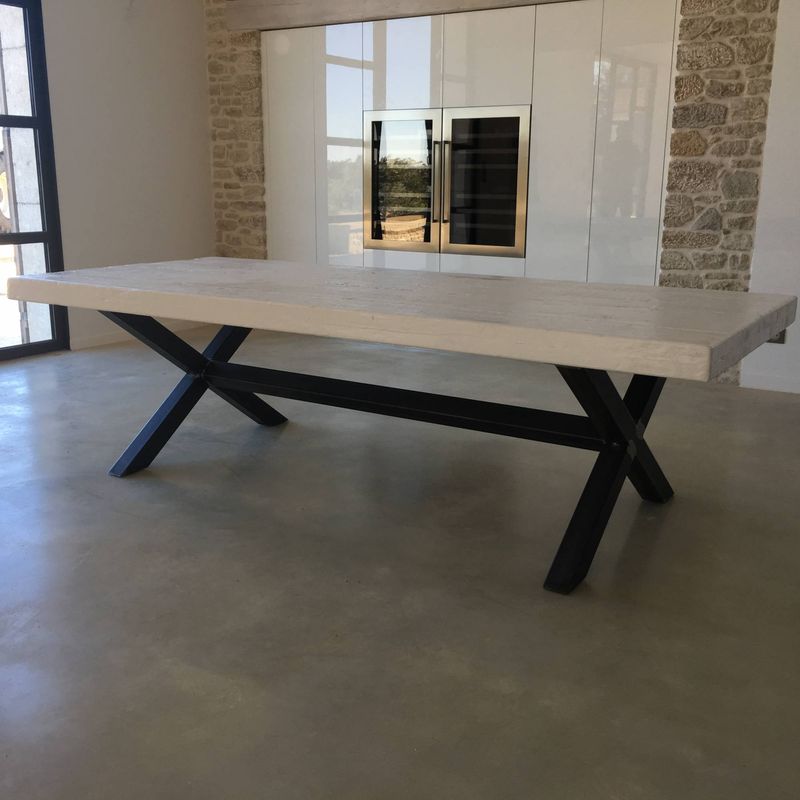 table moderne acier contemporain